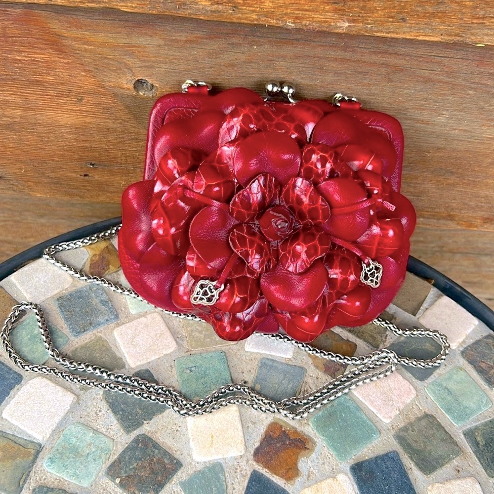 Brighton Red Mini Bag with Silver Chain